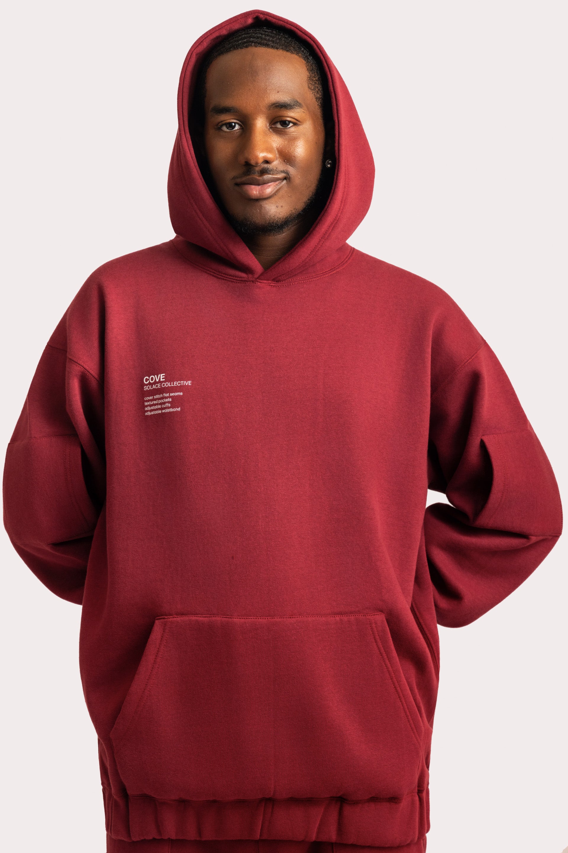COVE HOODIE MAROON [pre-order only] – Solace Collective
