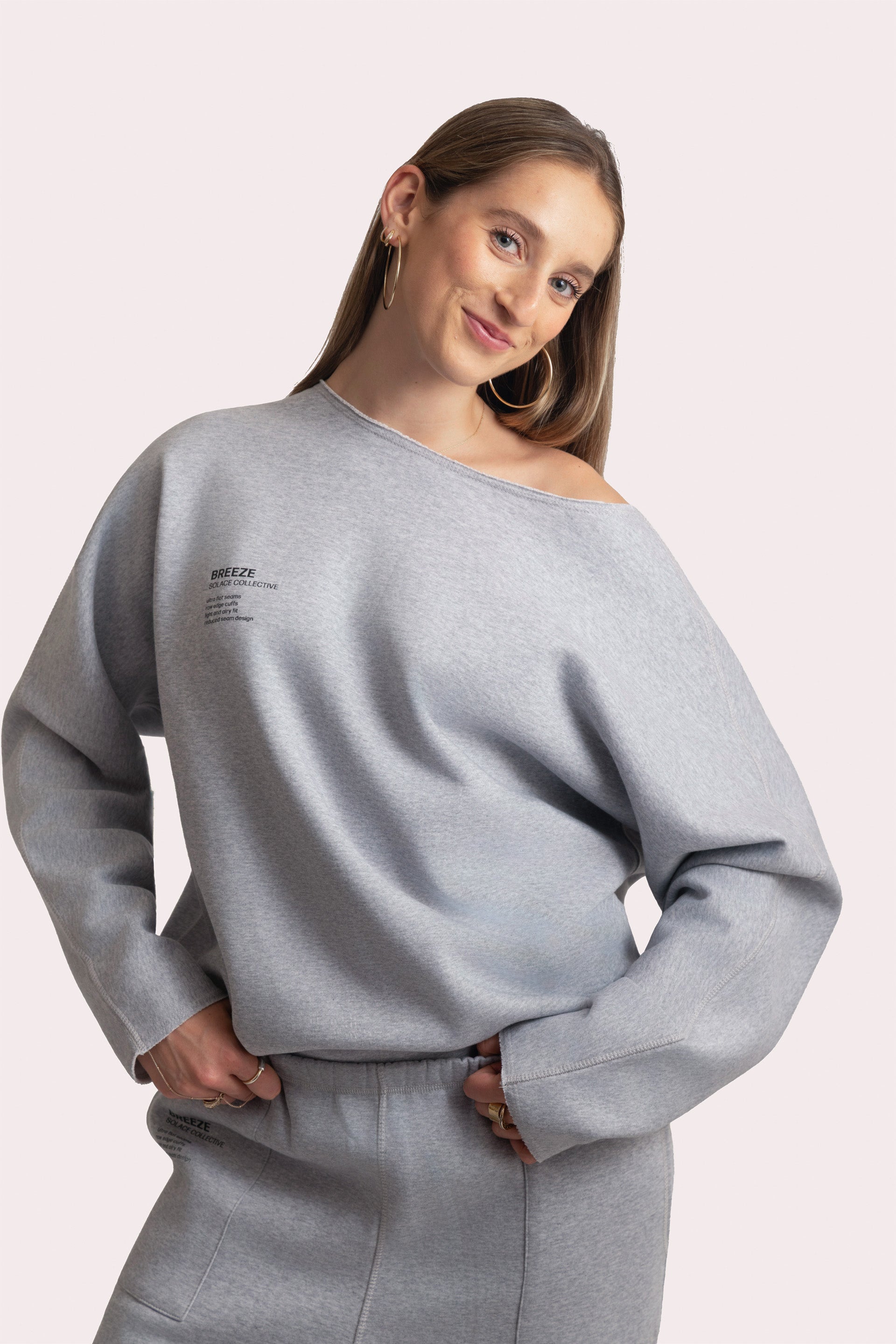 BREEZE CREW NECK HEATHER GRAY [pre-order only] – Solace Collective